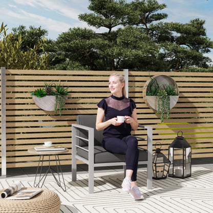 Esterno Patio Furniture Aluminium Armchair with Cushions, Charcoal Grey