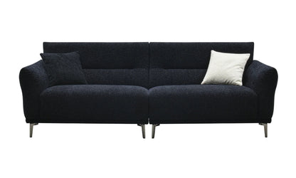 The Albany Luxury Black Boucle Fabric 4 Seater Sofa