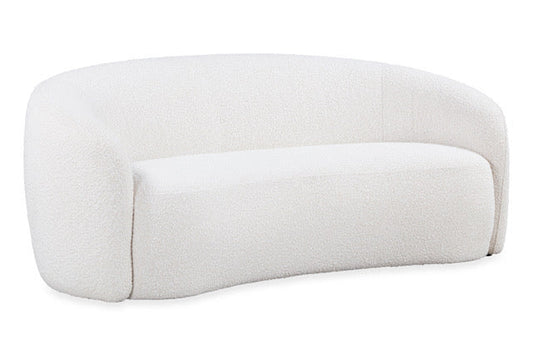 Bighton White Ivory Boucle Fabric Sofa by D.I. Designs