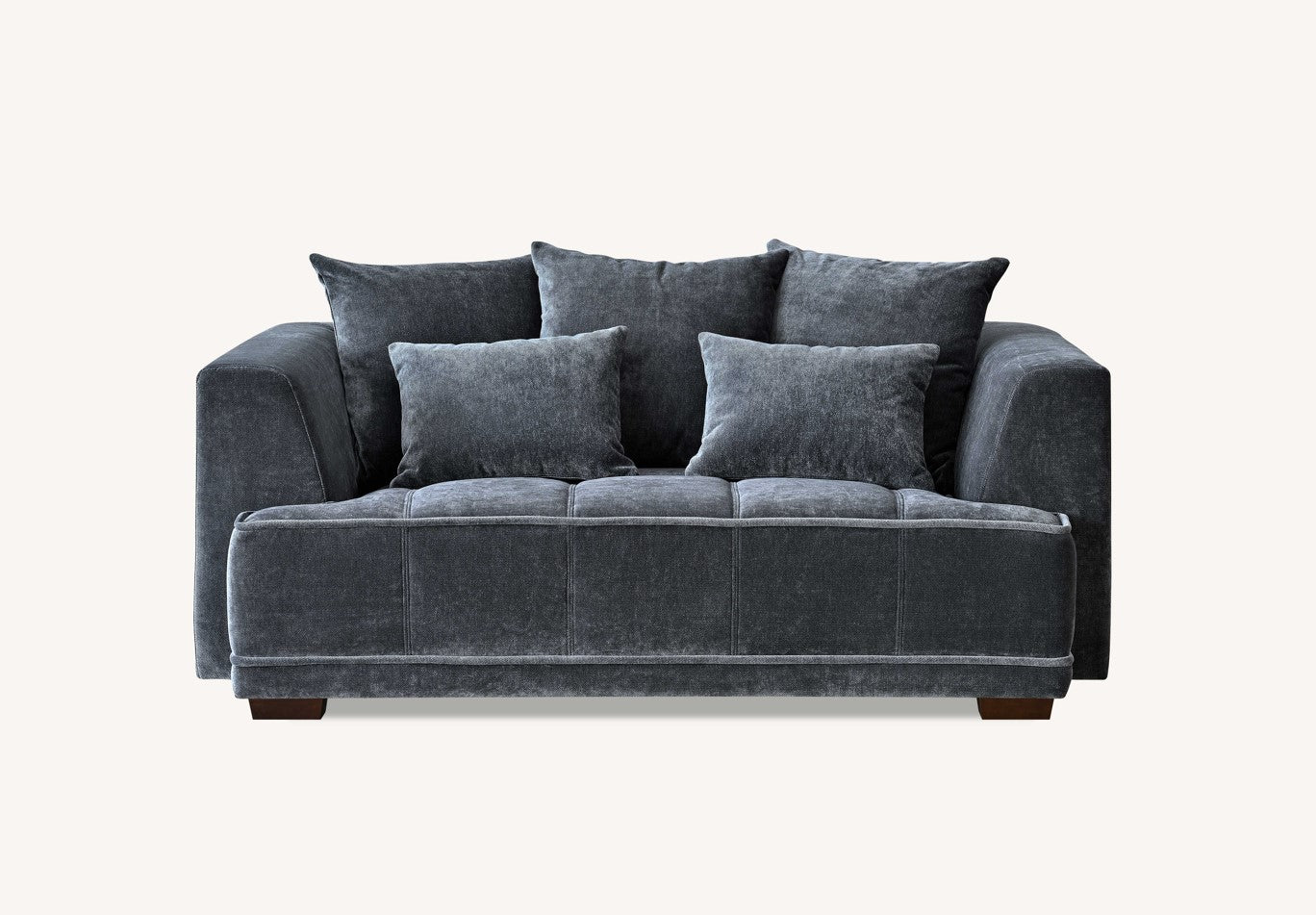 The Gracemary Steel Grey Boucle 3 + 2 Seater Premium Sofa Steel Boucle Fabric