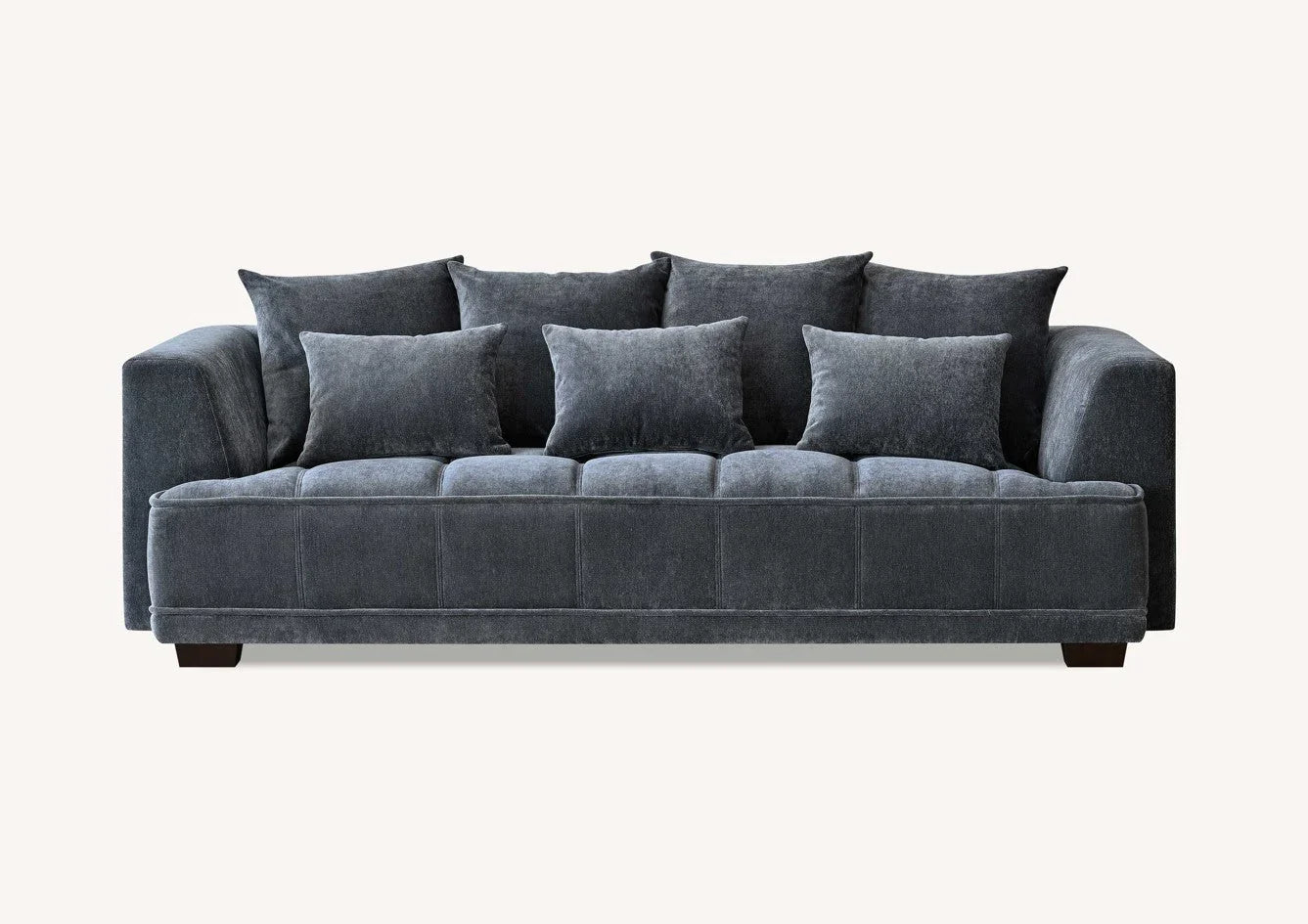 The Gracemary Steel Grey Boucle 3 Seater Premium Sofa Steel Boucle Fabric