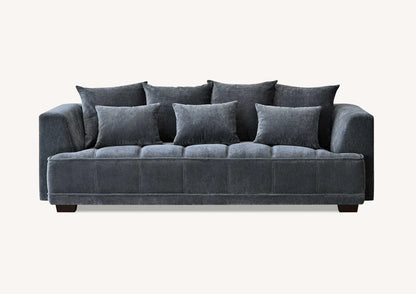 The Gracemary Steel Grey Boucle 3 Seater Premium Sofa Steel Boucle Fabric