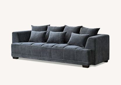 The Gracemary Steel Grey Boucle 3 Seater Premium Sofa Steel Boucle Fabric
