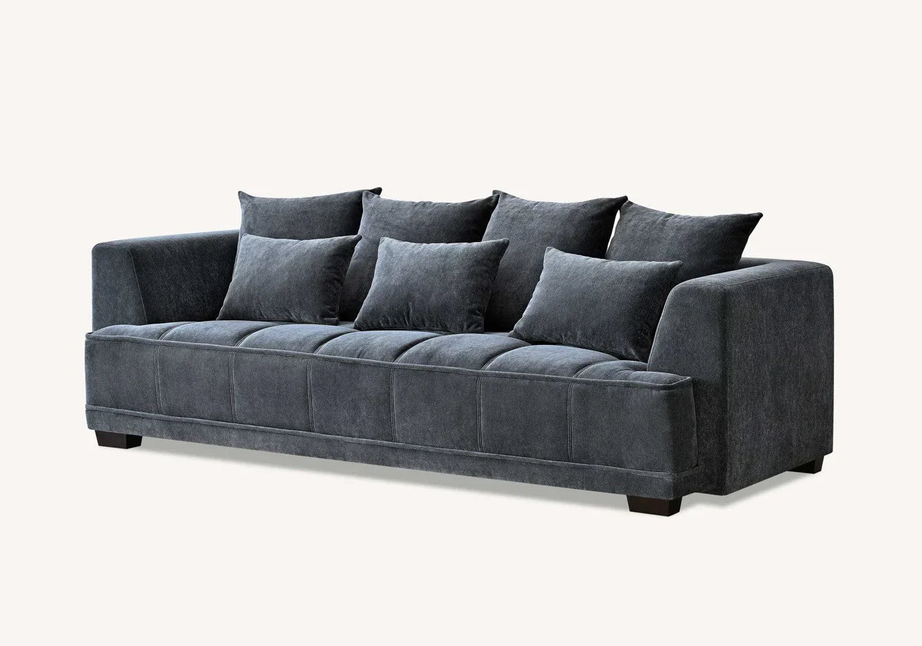 The Gracemary Steel Grey Boucle 3 + 2 Seater Premium Sofa Steel Boucle Fabric