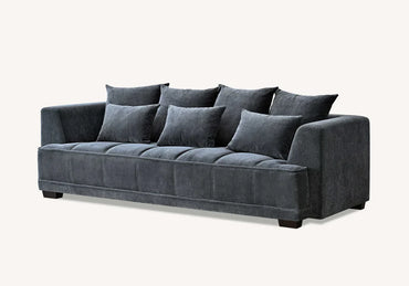 The Gracemary Steel Grey Boucle 3 + 2 Seater Premium Sofa Steel Boucle Fabric