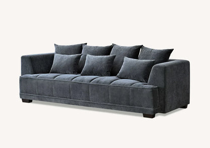 The Gracemary Steel Grey Boucle 3 + 2 Seater Premium Sofa Steel Boucle Fabric
