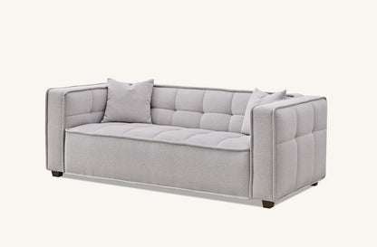 The Breva Putty Grey Boucle 3 Seater Premium Sofa Putty Grey Boucle Fabric