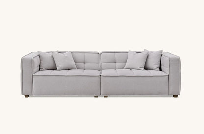 The Breva Putty Grey Boucle 4 Seater Premium Sofa Putty Grey Boucle Fabric