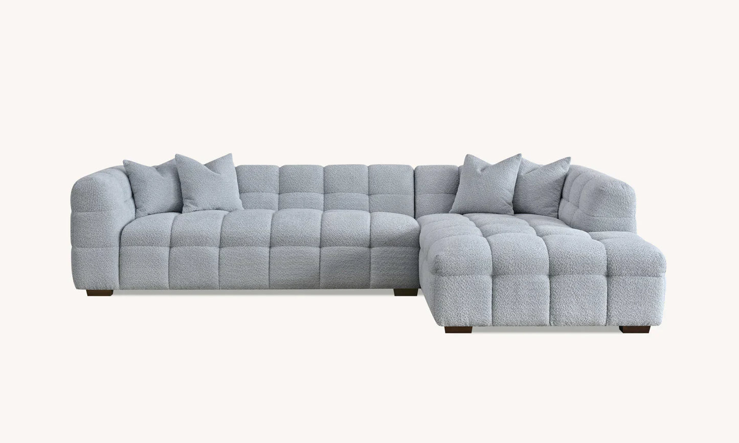 The Bubble Pearl Boucle Corner Tribeca Premium Sofa Boucle Fabric