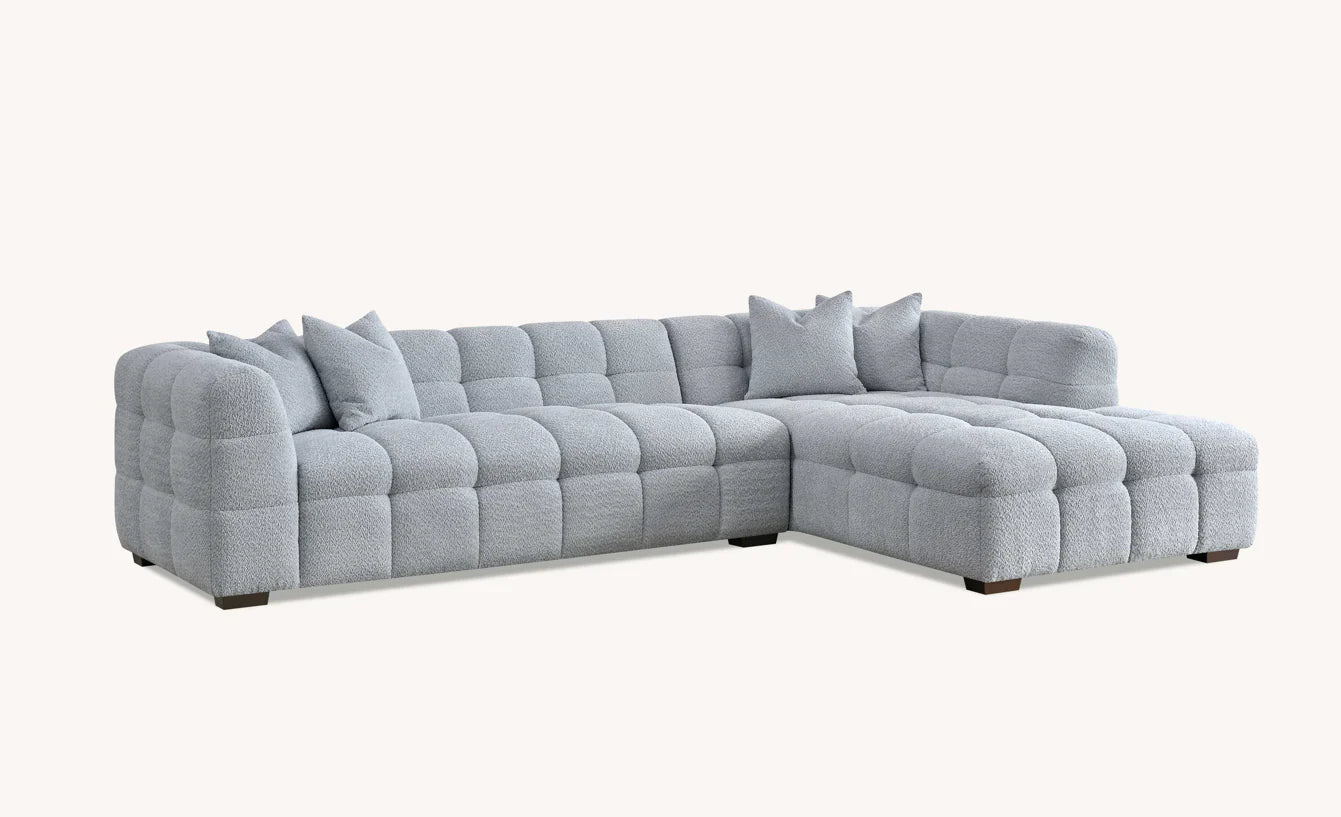 The Bubble Pearl Boucle Corner Tribeca Premium Sofa Boucle Fabric