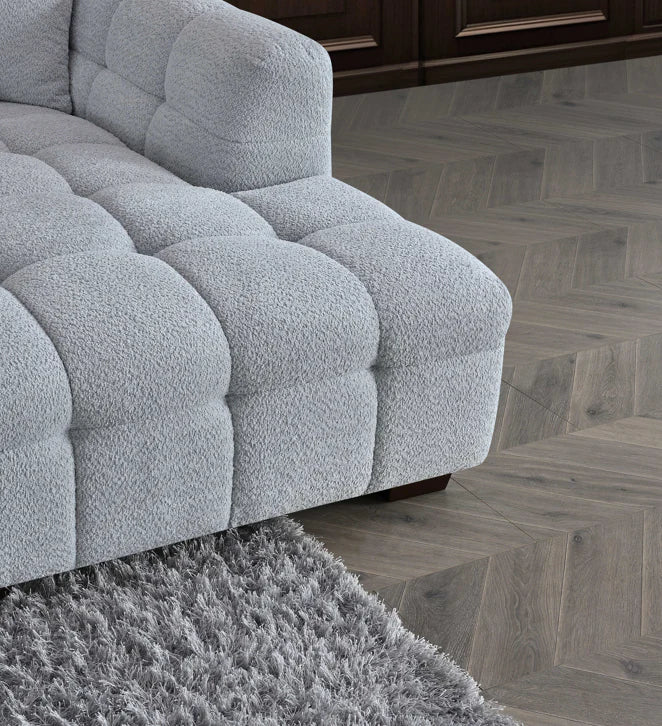 The Bubble Pearl Boucle Corner Tribeca Premium Sofa Boucle Fabric