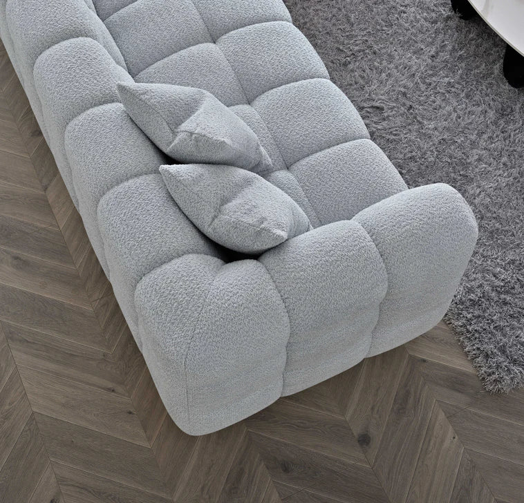 The Bubble Pearl Boucle Corner Tribeca Premium Sofa Boucle Fabric