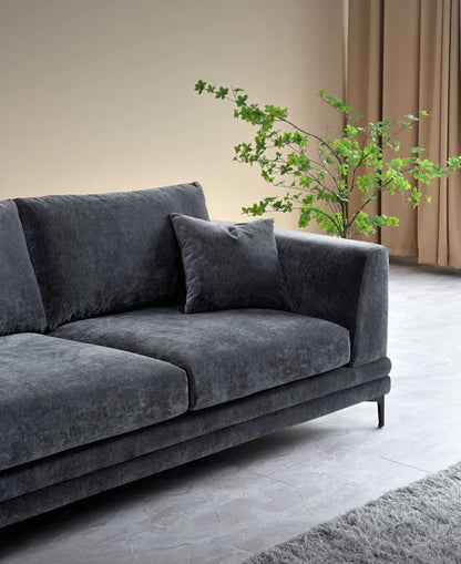 The Harlow Steel Grey Boucle 2 Seater Premium Sofa Boucle Fabric