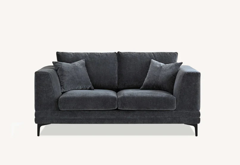 The Harlow Steel Grey Boucle 3 + 2 Seater Premium Sofa Steel Boucle Fabric