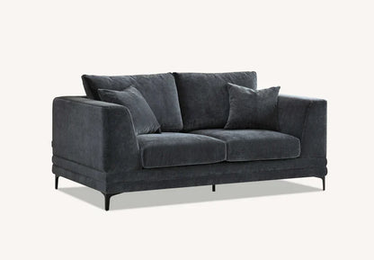 The Harlow Steel Grey Boucle 2 Seater Premium Sofa Boucle Fabric