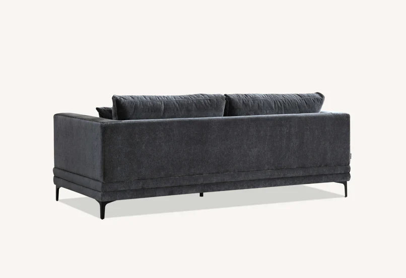 The Harlow Steel Grey Boucle 3 Seater Premium Sofa Steel Boucle Fabric