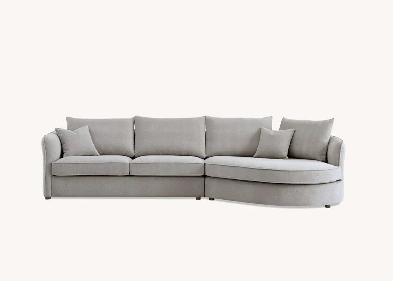 The Pebble Taupe Boucle Corner Premium Sofa Fabric
