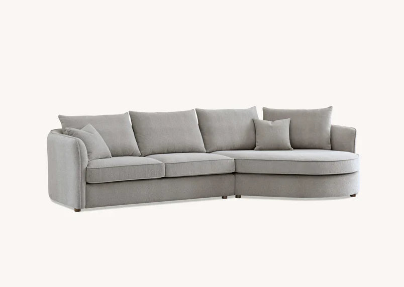 The Pebble Taupe Boucle Corner Premium Sofa Fabric