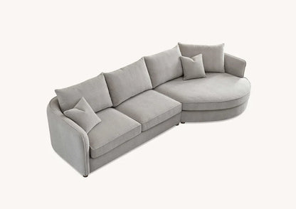 The Pebble Taupe Boucle Corner Premium Sofa Fabric