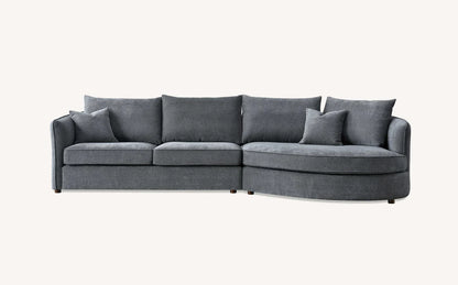 The Pebble Grey Boucle Corner Premium Sofa Fabric