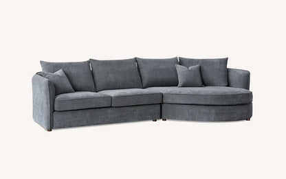 The Pebble Grey Boucle Corner Premium Sofa Fabric