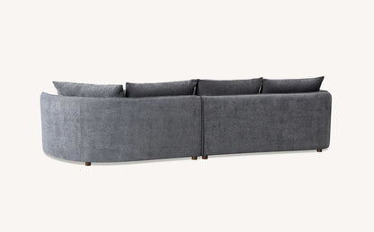 The Pebble Grey Boucle Corner Premium Sofa Fabric