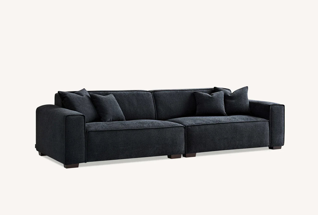 The Dakota Midnight Black Boucle 3 Seater Sofa