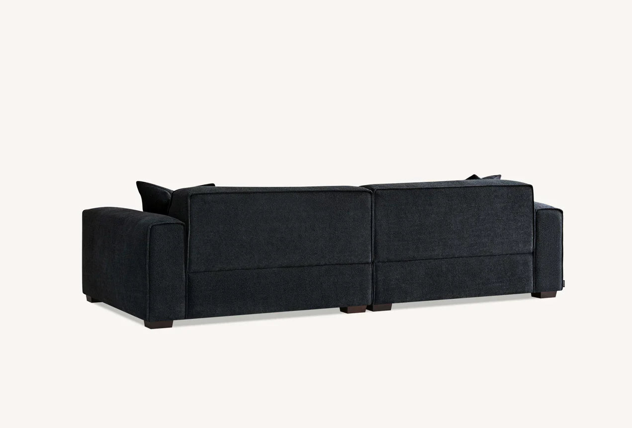 The Dakota Midnight Black Boucle 3 Seater Sofa