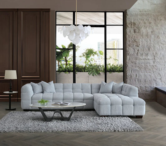 The Bubble Pearl Boucle Corner Tribeca Premium Sofa Boucle Fabric