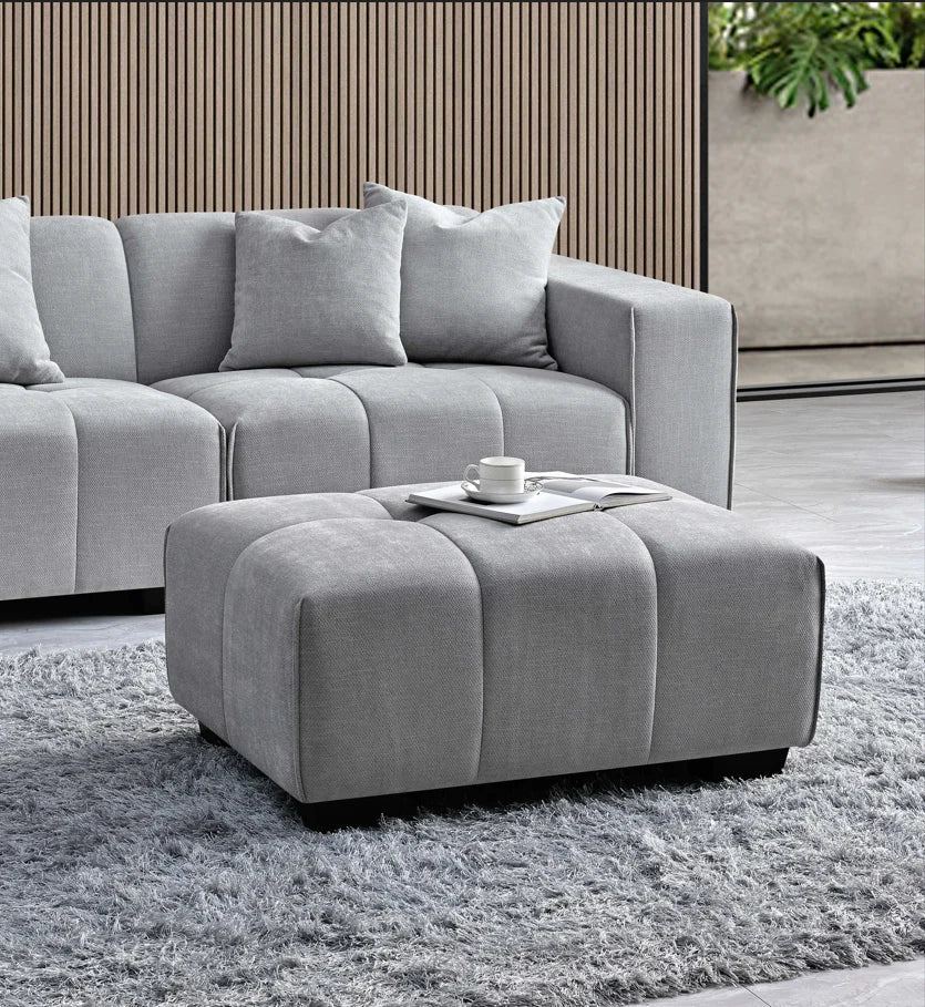 The Leonard Cloudy Grey Boucle Left Hand Corner Premium Sofa Cloudy Grey Boucle Fabric