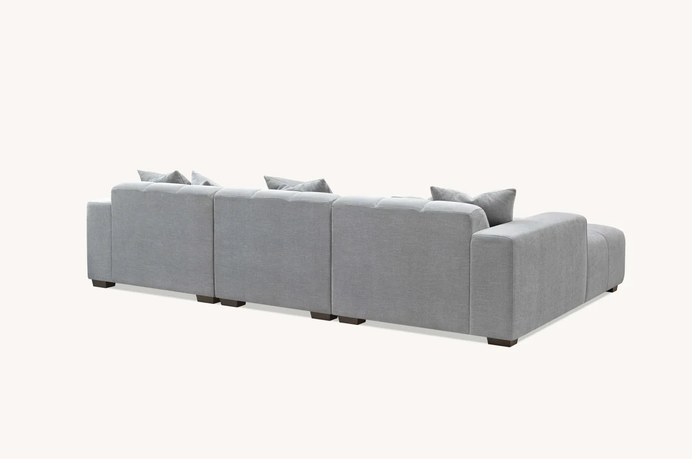 The Leonard Cloudy Grey Boucle Left Hand Corner Premium Sofa Cloudy Grey Boucle Fabric