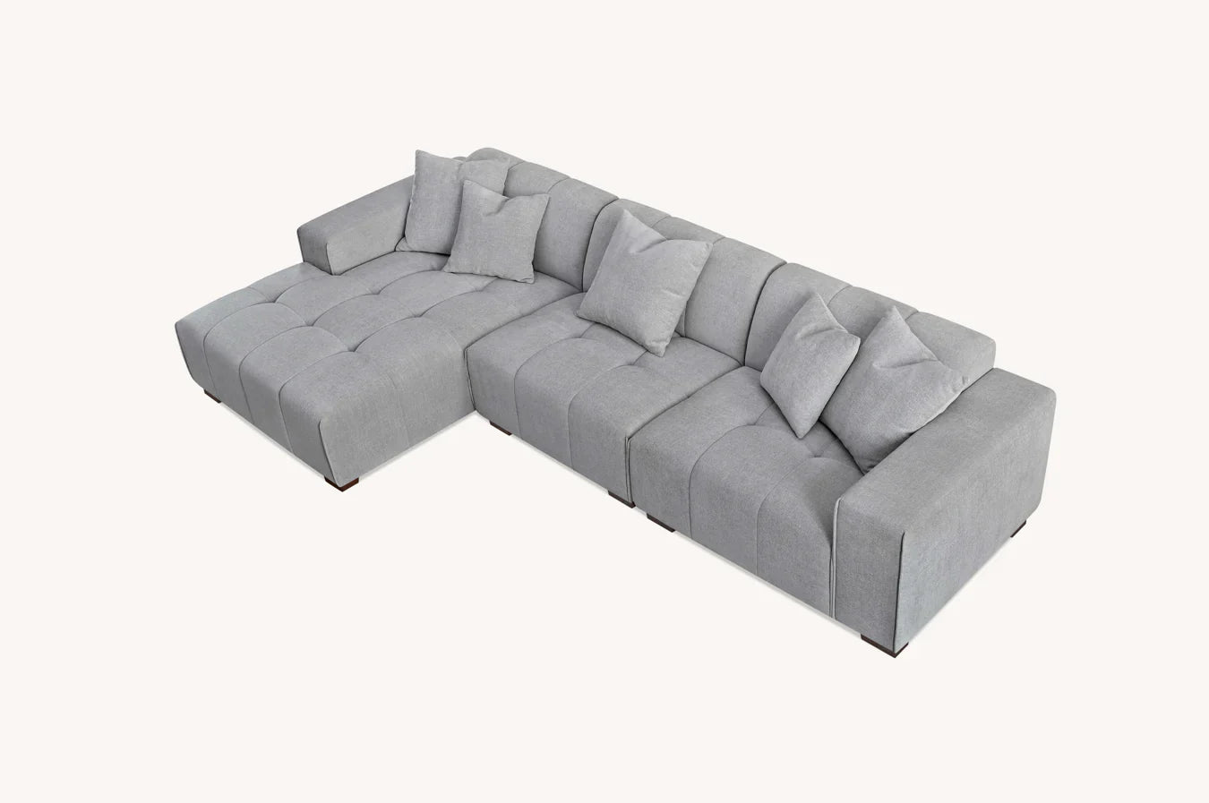 The Leonard Cloudy Grey Boucle Left Hand Corner Premium Sofa Cloudy Grey Boucle Fabric