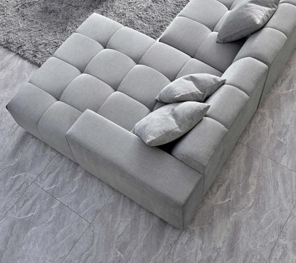The Leonard Cloudy Grey Boucle Right Hand Corner Premium Sofa Cloudy Grey Boucle Fabric
