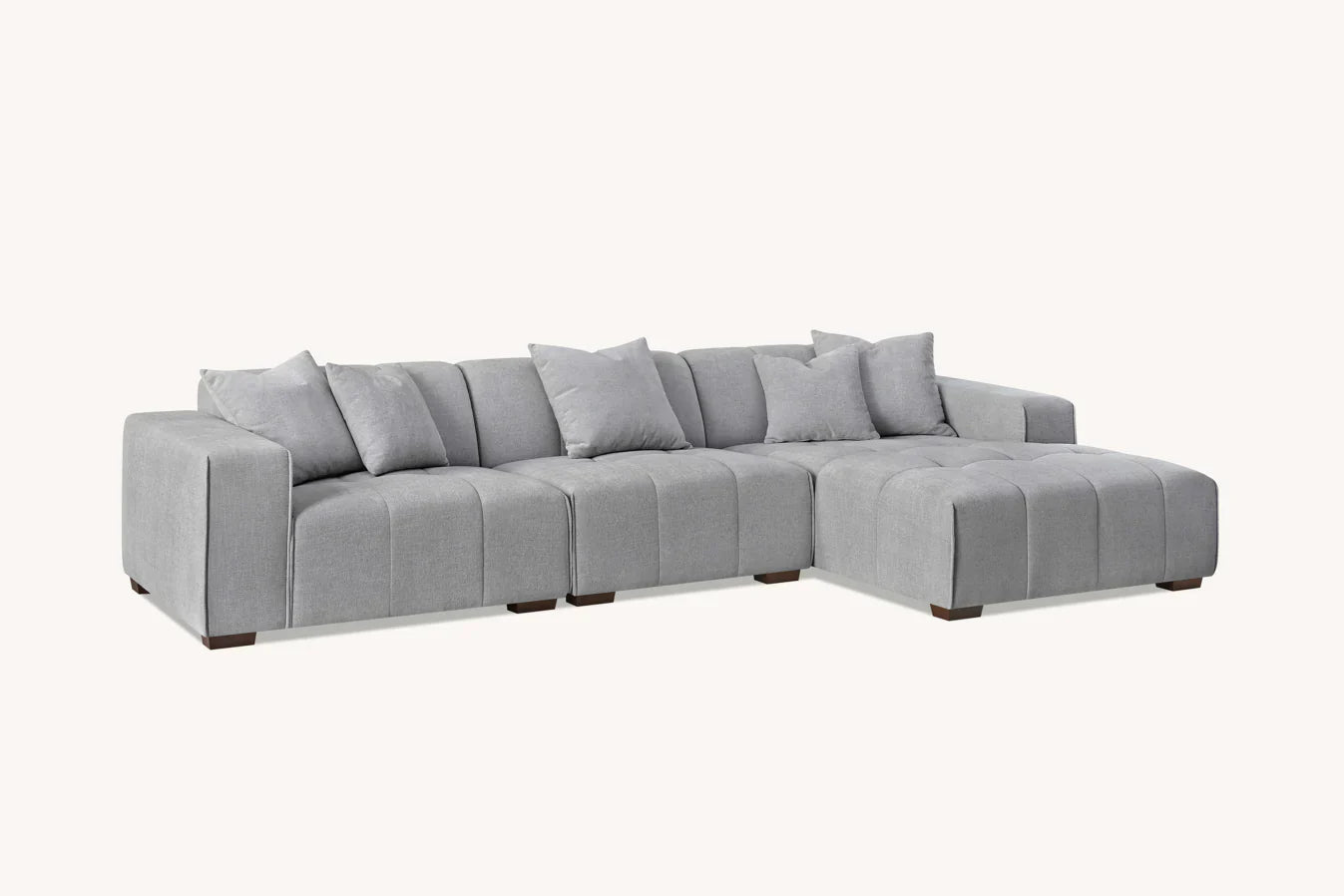 The Leonard Cloudy Grey Boucle Right Hand Corner Premium Sofa Cloudy Grey Boucle Fabric