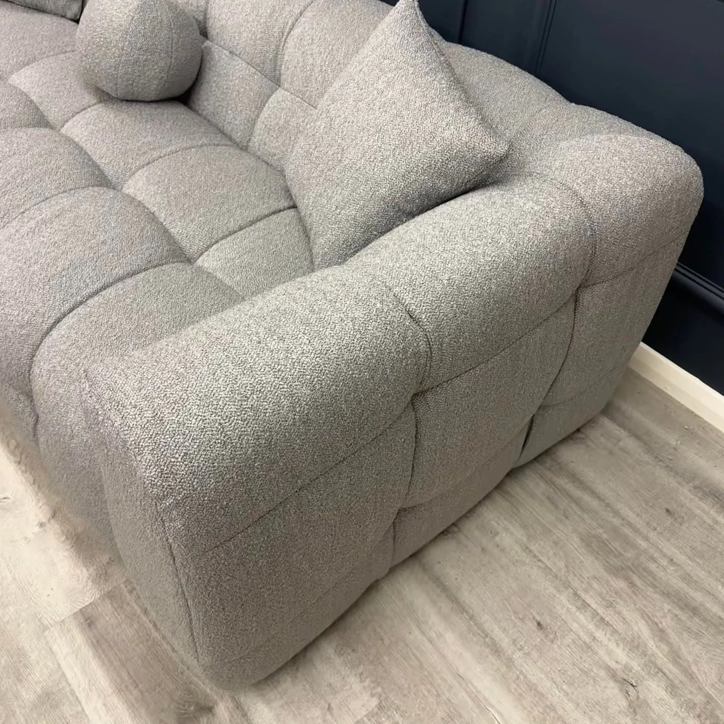 The Bubble 3 Seater Sofa In Grey Boucle Fabric
