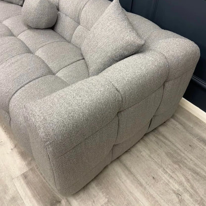 The Bubble 3 Seater Sofa In Grey Boucle Fabric