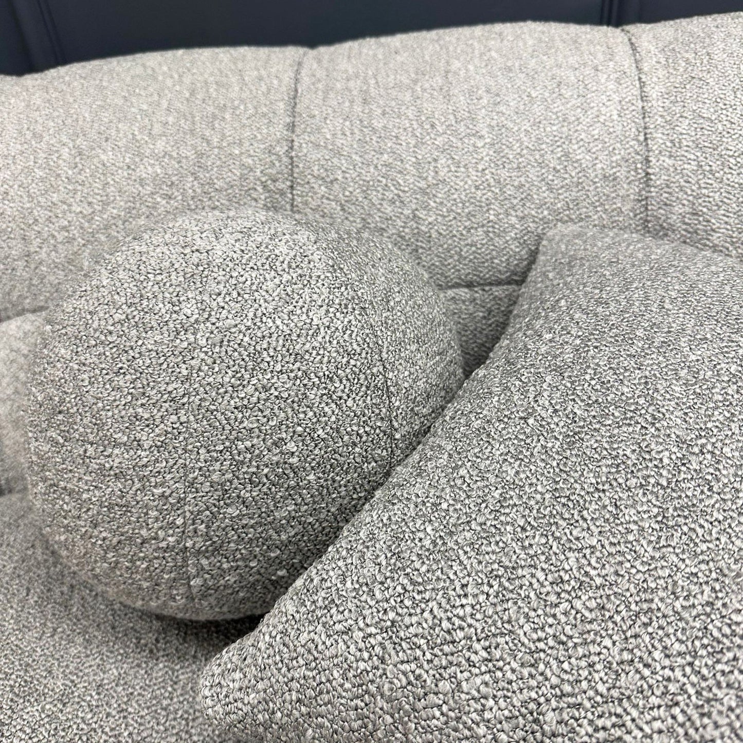The Bubble 3 Seater Sofa In Grey Boucle Fabric