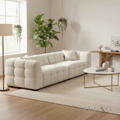 Tribeca Bubble 4 Seater Large Sofa – Oatmeal Beige Bouclé