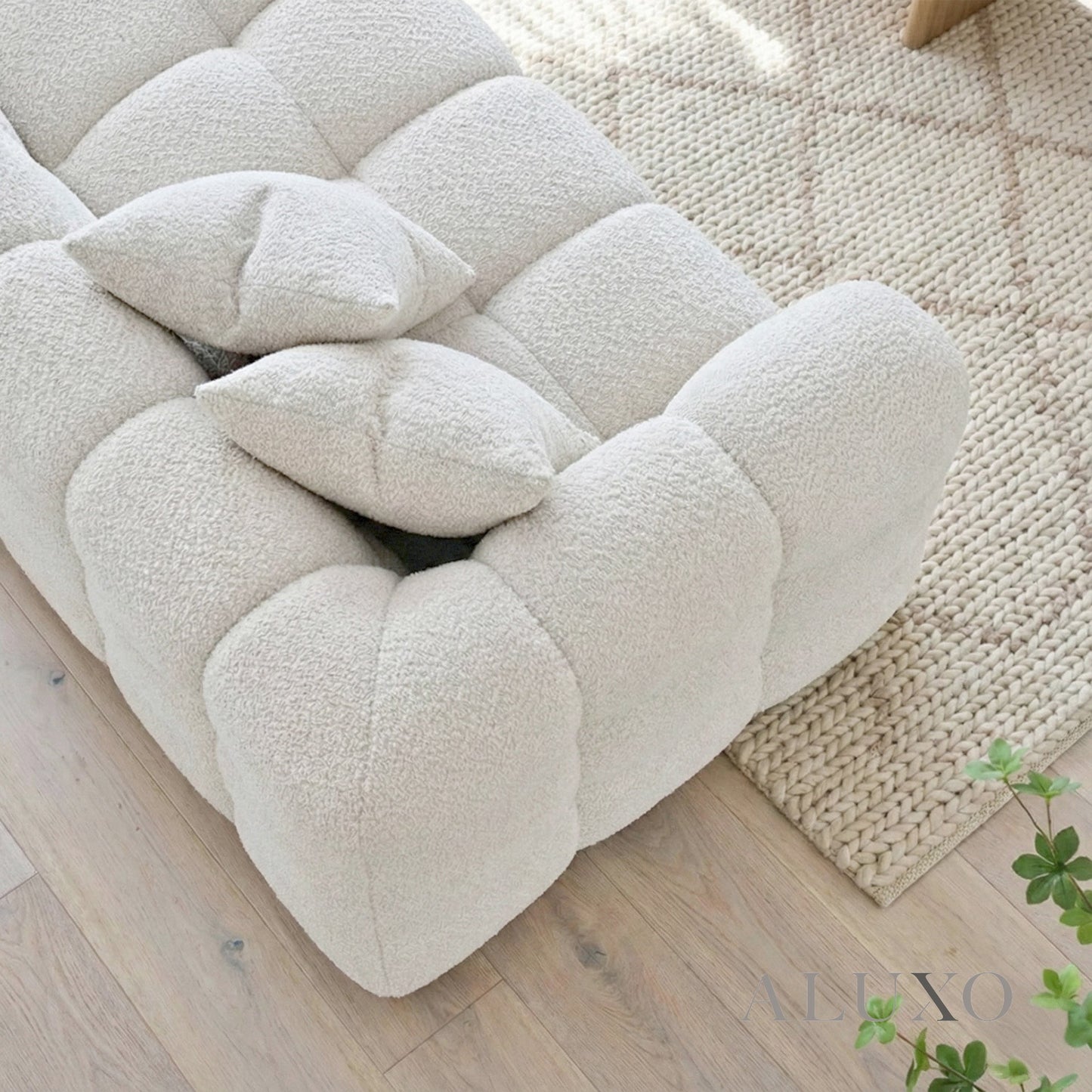 Tribeca Bubble 4 Seater Large Sofa – Oatmeal Beige Bouclé