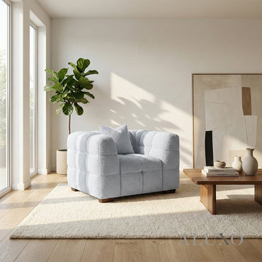 Tribeca Bubble Accent Armchair – Pearl Bouclé