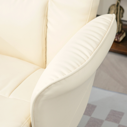 Aurora PU Leather Armchair and Footrest Swivel Recliner w/ Ottoman