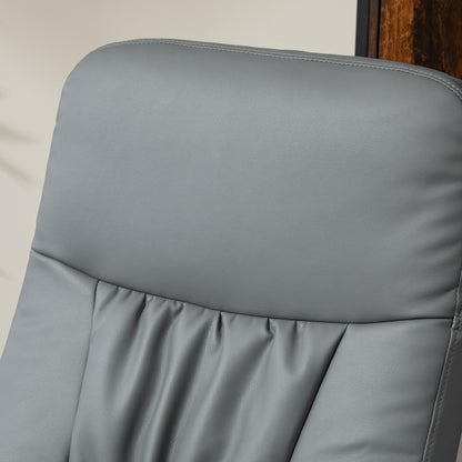 Aurora PU Leather Armchair and Footrest Swivel Recliner w/ Ottoman