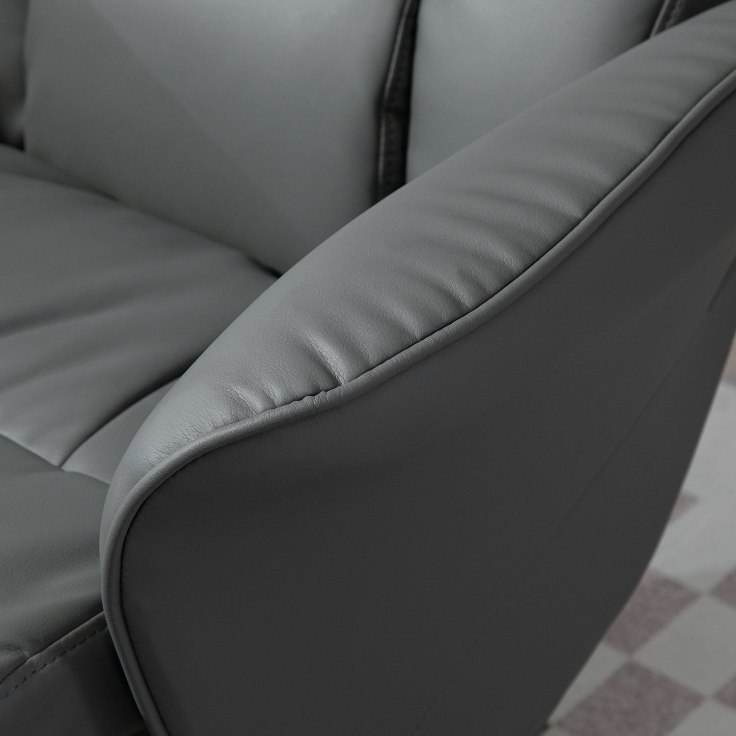 Aurora PU Leather Armchair and Footrest Swivel Recliner w/ Ottoman