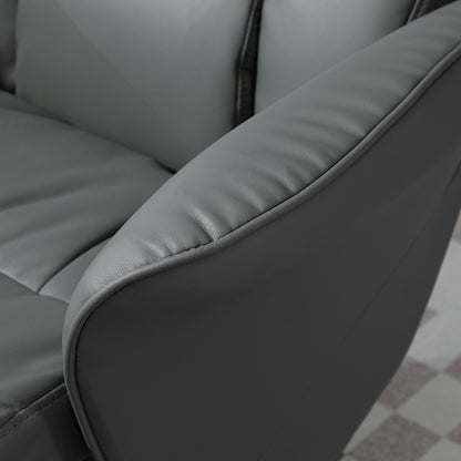 Aurora PU Leather Armchair and Footrest Swivel Recliner w/ Ottoman