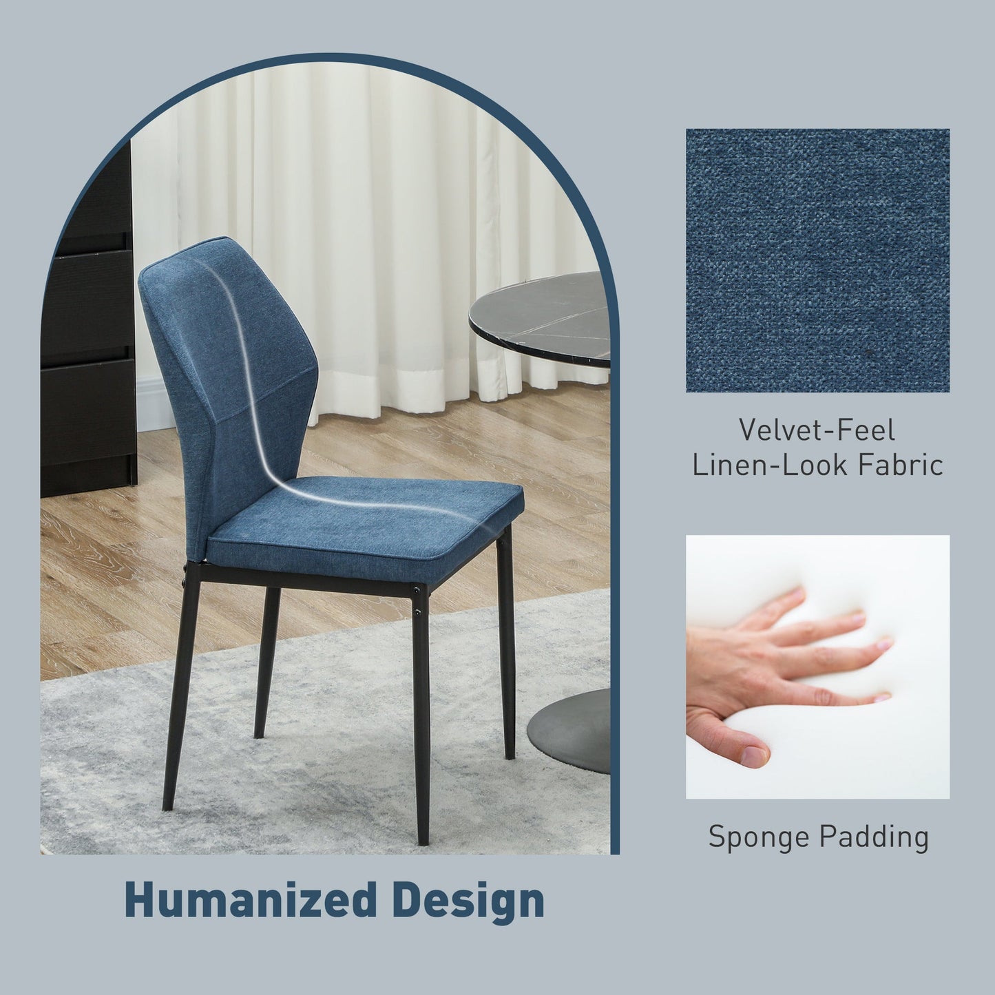 Stylish Velvet Dining Chairs - Ergonomic Support & Space-Saving Design