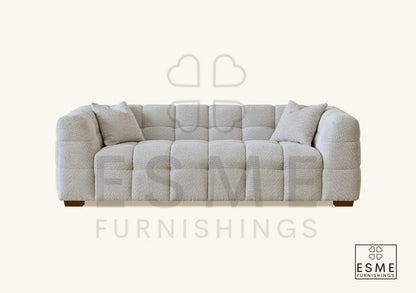 The Bubble Tribeca Ivory White Boucle 3 Seater Premium Sofa Boucle Fabric