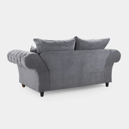 Chesterfield Grey Velvet Fullback 2 Seater Sofa