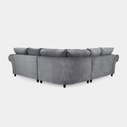 Chesterfield Grey Fullback Large Corner Sofa Grey Velvet