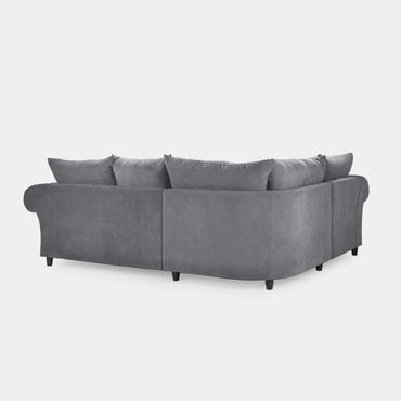 Chesterfield Grey Fullback Left Hand Facing Corner Sofa Grey Velvet