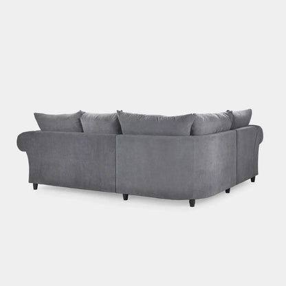 Chesterfield Grey Fullback Left Hand Facing Corner Sofa Grey Velvet